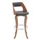 Armen Living Grady 29" Swivel Gray Faux Leather and Walnut Wood Bar Stool LCGRBAWAGR30 - alternate 1